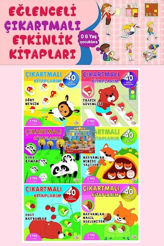 2 Yaş Ve Üzeri Çıkartmalı Kitaplarım Seti 6 Kitap