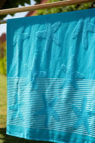 Menderes Home Cotton Collection Bukle Plaj Havlusu Yıldız Turkuaz