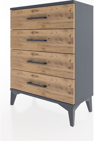 Arges Komodin 4 Çekmeceli 60x30x80 Antrasit-çam Antrasit