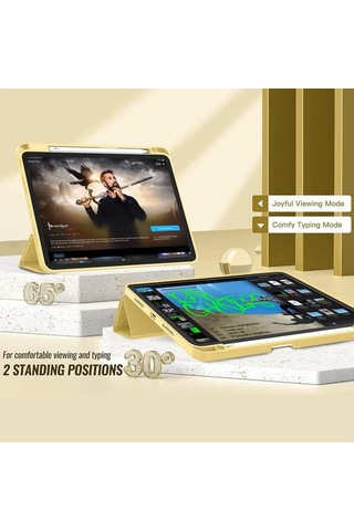Apple Uyumlu iPad, Pro 12.9 5. Nesil 2021 Kılıf Kalem Bölmeli Smart Case