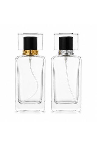 20 Adet Boş Cam Parfüm Şişe, 80 Ml Dikdörtgen Model, Şeffaf