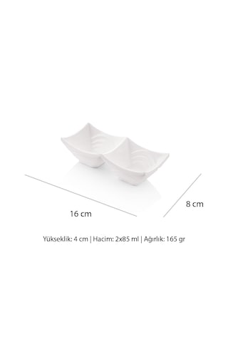 Alezy 523 Göreme Melamin Termostar Ürgüp İkili Sosluk 16x8 Beyaz