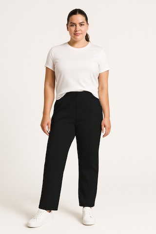 Siyah Geniş Paça Ön Dikiş Detaylı Battal Büyük Beden Kadın Eşofman Altı - 94654 Siyah