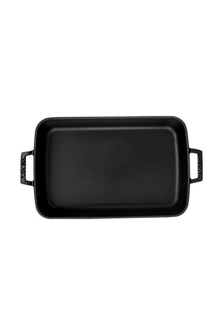 Lava Döküm Dikdörtgen Tepsi 26X40 CM Siyah