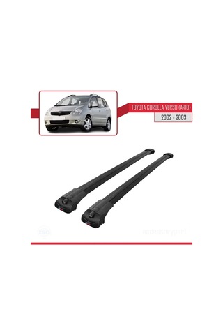 Toyota Corolla Verso Ar10 2002-2003 Arası İle Uyumlu Ace-1 Ara Atkı Tavan Barı Siyah
