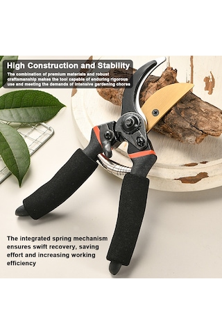 Mufunye Profesyonel Çok Amaçlı Budama Makası 65mn Çelik Bıçak Zahmetsiz Dal Kesme Aleti Çok Yönlü Bahçe İşleri İçin Emniyet Kilidi İle Ergonomik Tasarım,budama Makası