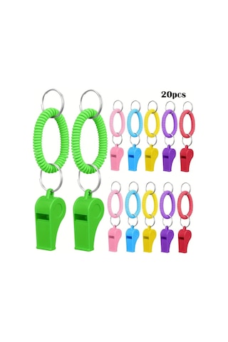 Willowhaven 20 Adet Karışık Renk Eva Spor Düdük Kol Bantlı Dayanıklı Koç Okul Futbol Acil Durum