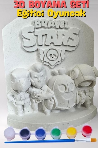 Craft3d Brawl Stars 15 Cm Boyunda Beton/taş/figür/büst Boyama Seti-çocuk Boyama Etkinliği