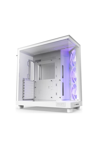 Nzxt H6 Flow CC-H61FW-R1 RGB 3 x 120 MM Atx Oyuncu Kasa Beyaz