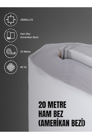 %100 Pamuk 46 Tel Amerikan Bezi Ham Bez Punch Kumaş Beyaz