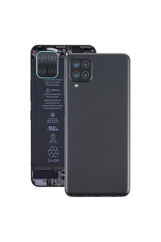 Samsung Uyumlu Galaxy A12 Arka Pil Batarya Kapağı Sm-a125f - Siyah
