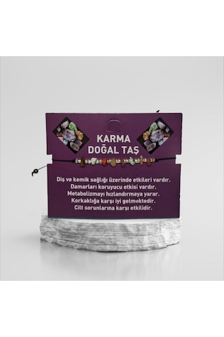 Doğal Taş Bileklik Karma Taş Bileklik Ayarlanabilir İpli Mixed Natural Stone Taş Kristalize Kırık Taş Şifalı Bileklik Kahverengi - Siyah