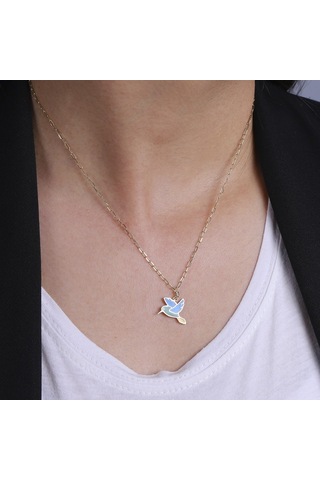 14 Ayar Sarı Altın Anka Kuşu Hayvan Figürlü Kolye