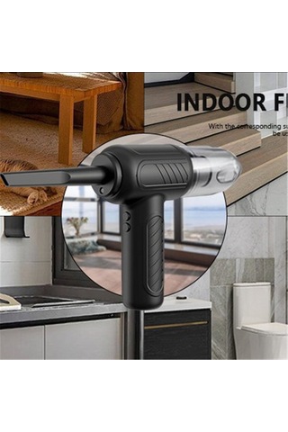 Besthome1 Taşınabilir Şarjlı Toz Üfleme Makinesi - 10000pa Güçlü Emiş, 5 Nozul, Led Işık, Kablosuz Temizlik Aracı, 3x2000mah