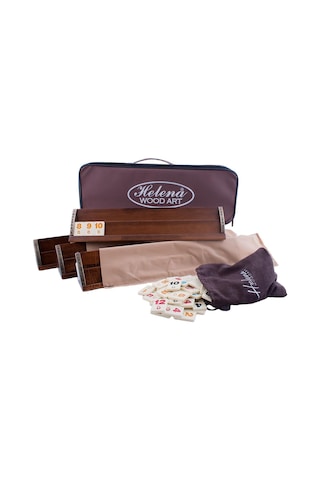 Helena Wood Art Vip El Yapımı Masif Ahşap Okey Takımı
