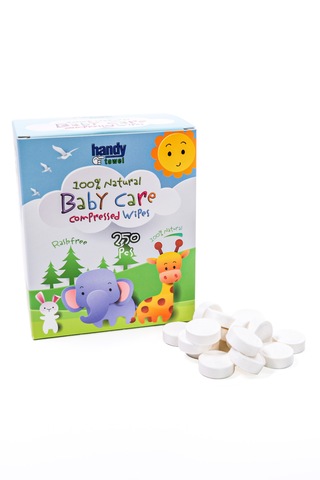 Handytowel Bebek İçin Sıkıştırılmış Tablet Mendili 250 Adet