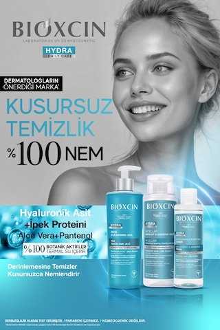 Bioxcin Hydra Kuru Ve Hassas Ciltler İçin Yüz Temizleme Jeli 500 ml - Hyalüronik Asit, Aloe Vera, Pantenol