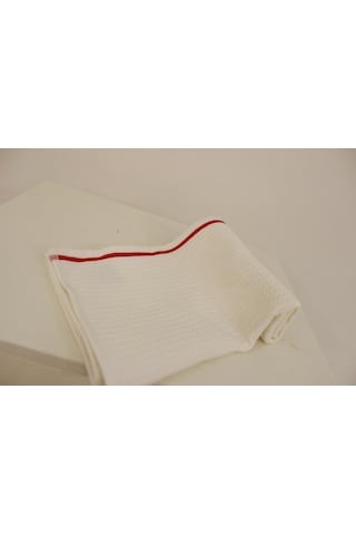 45x75 Kareli Kırmızı Bordürlü Pike Havlu Mutfak El Yüz Havlusu 001