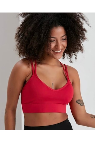 Sırt Çapraz Askılı Crop Bluz - S504570 Kırmızı