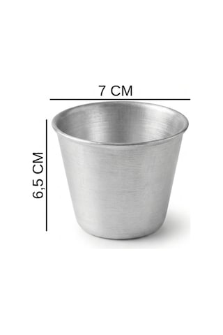 6'lı Alüminyum Krem Karamel Kabı - Suffle Ve Tatlı Kalıbı gri