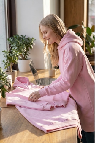 Flovmix Üç İplik Sweat Kapüşonlu Açık Pembe