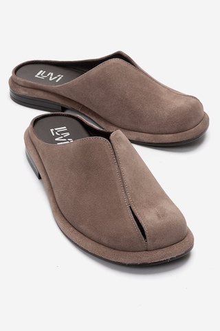Luvishoes Tansy Vizon Süet Hakiki Deri Önü Kapalı Kadın Terlik