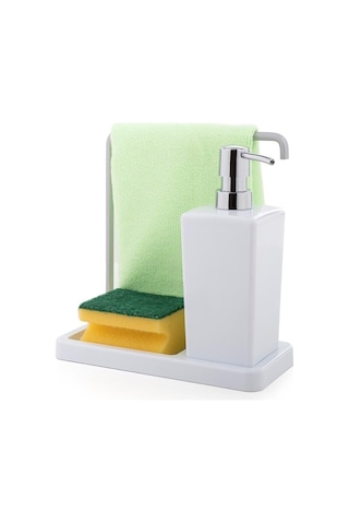 Luna Mutfak Sıvı Sabunluk Beyaz, Bez Askılı-1189