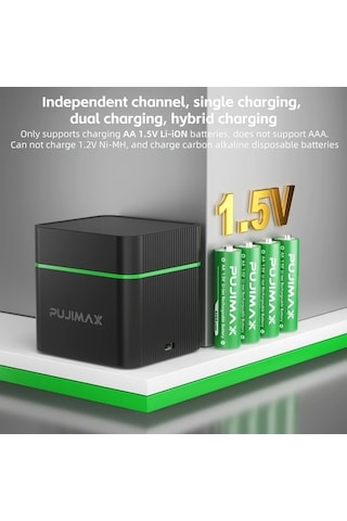 Besthome1 Dream011 Pujımax 12 Yuvalı Aa 1.5v Lityum İyon Şarj İstasyonu - 4255mah Kapasite Çift Şarj Modu