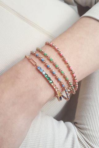 PEMBE MİNELİ TOP BİLEKLİK