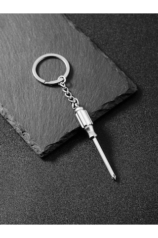 Tornavida Şekil Paslanmaz Metal Anahtarlik Çok Renkli