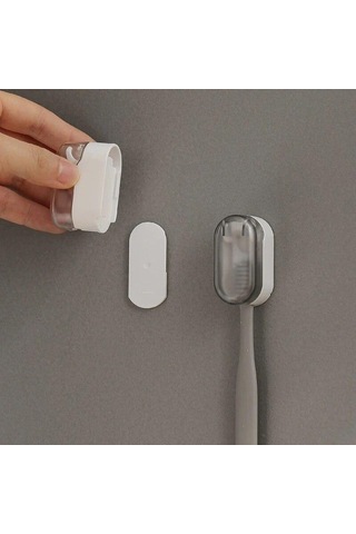 Beyaz Diş Fırçalığı Tozsuz Yenilikçi Ev İçin Gerekli Toz Geçirmez Şık Tasarım Özelliği Duvara Monte Beyaz