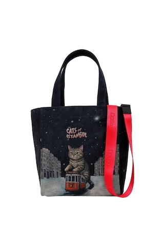 Dogo Kadın Vegan Siyah Large Tote Bag - Paws On Taksim Tasarım