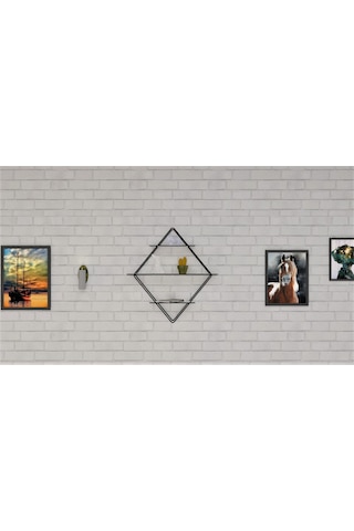 Dekoratif Metal Duvar Askılı Raf-banyo Rafı-kitaplık