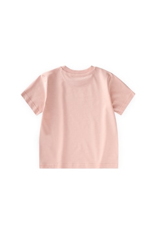 Cigit Etiket Detaylı T-shirt 2-10 Yaş Pudra Pembe