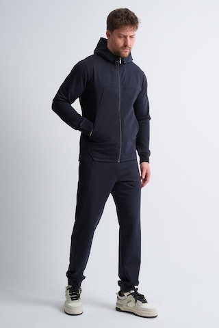 Shooter Sportswear Shooter Erkek Fermuarlı Kapüşonlu Gizli Cep Detaylı Eşofman Takımı Lacivert