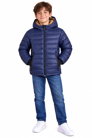 Dublino Kids Erkek Çocuk Su Ve Rüzgar Geçirmez İçi Kürklü Kapişonlu Mont Lacivert