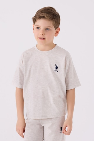 U.S. Polo Assn. Erkek Çocuk Bej Melanj Bermuda Takımı 5274-43666 Bej Melanj