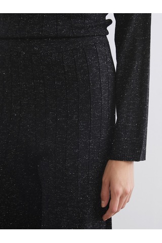 Lcwaıkıkı Classic Siyah Beli Lastikli Geniş Paça Kadın Triko Pantolon