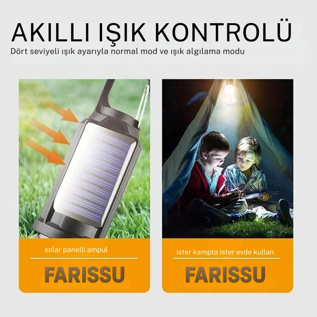 Alaska T01-b Type-c Ve Solar Şarjlı Sıcak Işık Warm Light Kamp Lambası 1 Adet
