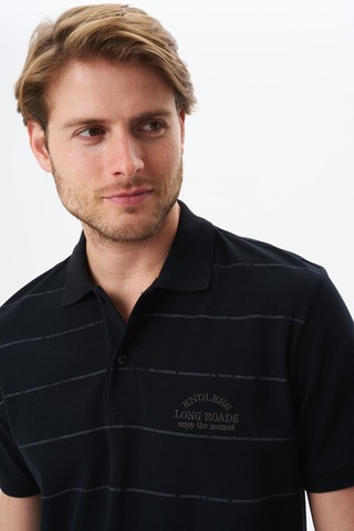 AR-MA Arma Erkek Basic Regular Fit % 100 Pamuk Pike Polo Yaka Tişört Y29374355702 Siyah