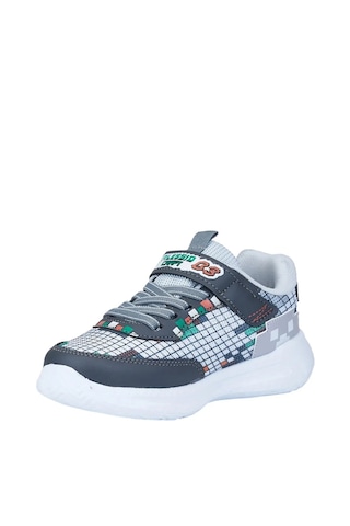 Zacoz Erkek Çocuk Oyun Desenli Spor Sneaker Ayakkabı Gri Füme