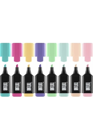 Faber Castell Fosforlu Kalem Mini Pastel 8'li Set - 154218 Çok Renkli
