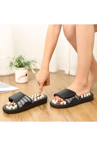 Fortunelane Beyaz Topuk Açma Akupresür Terlik - 38 - 39 Numara - Ayak Refahı İçin Eva Materyal, Renkli Seçenekler Çok Renkli