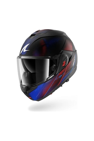 Shark Oxo Speed-tech Mat Mavi-kırmızı Modüler Kask Renkli Cam Ve Pınlock Hediyelidir