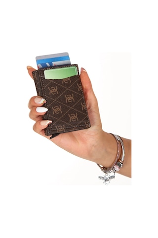 Newish Polo Kadın Desenli Mekanizmalı Cüzdan Ve Çapraz Omuz Askılı Bel Ve Omuz Çantası New345- Kahve - Kahve