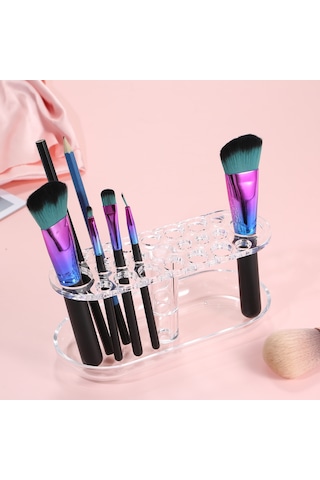 Moveevo Makyaj Fırçası Saklama Rafı Şeffaf Kaş Göz Farı Fırçası Eyeliner Akrilik Saklama Kutusu