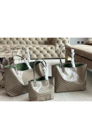 Çanta Büyük Kapasiteli El Çantası Mumya Çantası Cüzdan Hediye Kadın Gri-yeşil L Diğer