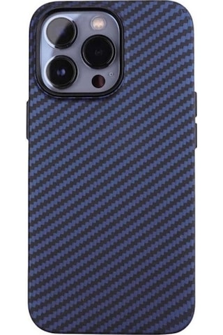 Apple Uyumlu iPhone 13 Pro Kılıf Karbon Fiber Tasarımlı Zore Karbono Kapak Lacivert