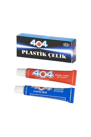 404 Plastik Çelik No:1 Şeffaf Yapıştırıcı 16 Gram Çift Karışımlı - 12 Adet