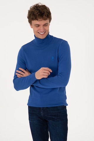 U.S. Polo Assn. Erkek Slim Fit Boğazlı Yaka Saks Basic Kazak 50288884-VR045